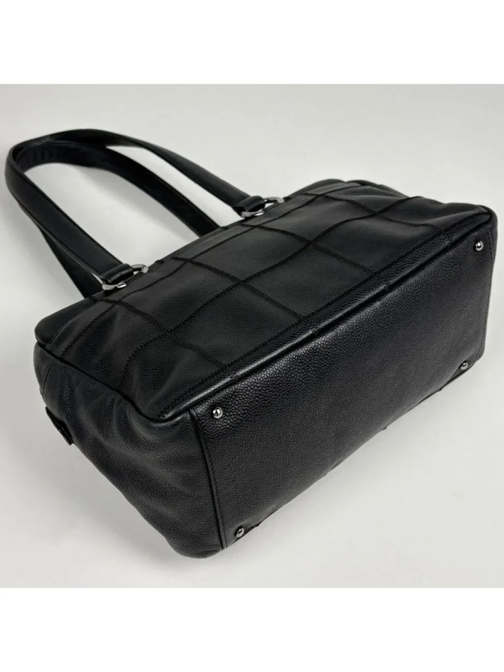 Chanel Handbag Choco Bar Caviar Leather Black